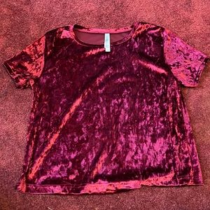 Red velvet shirt